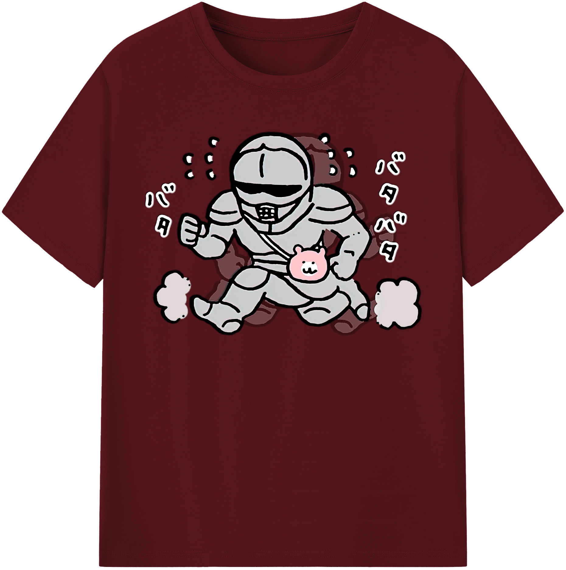 （画像用） ちいかわ 労働の鎧さん Chii-kawa Mr. Armor of Labor 綿100％半袖Tシャツ（フロントプリント）